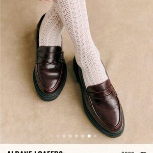 Sezane Albane Loafers in Glossy Burgandy
